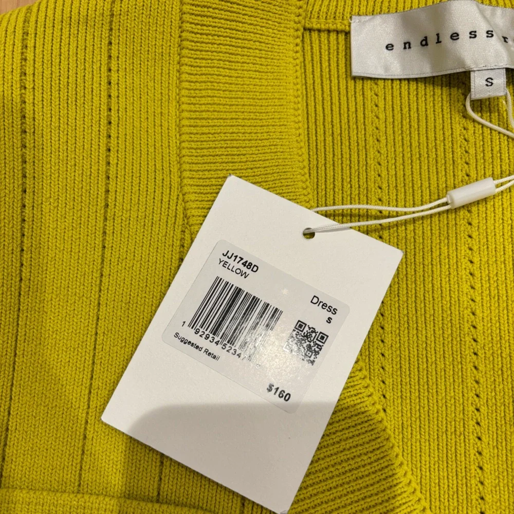 Endless Rose Shank Button V-Neckline Knit Mini Dress - Picture 13 of 15